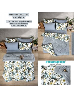 ETE HOMETEX ÇİFT KİŞİLİK WELSOFT UYKU SETİ ASYA GRİ 8696474231978